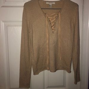 Tie up sweater/ long sleeve shirt